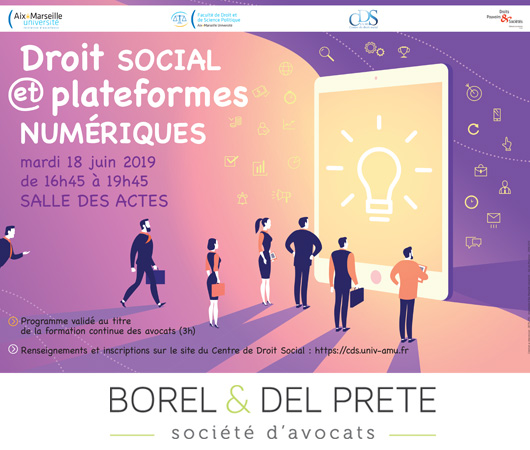 Colloque « Plateformes numériques et droit social » le 18 Juin 2019 : un appel à ne pas manquer !